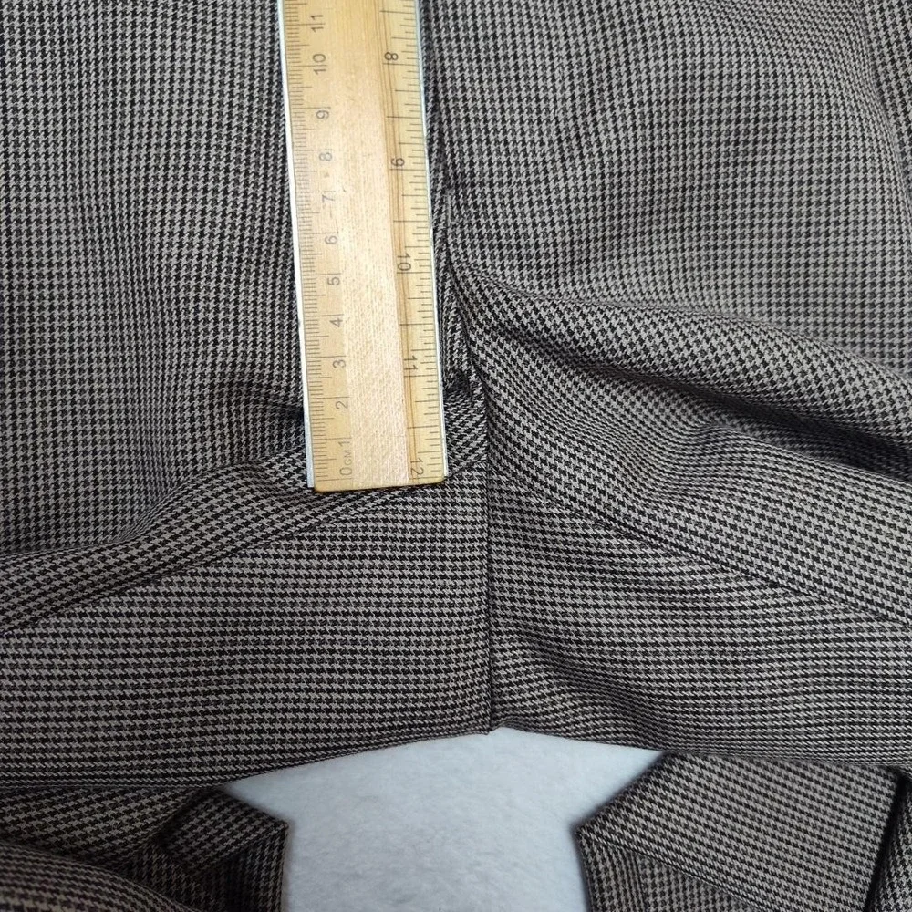 Ralph Lauren Pants Mens 36x29 Brown Tweed Polyester Viscose Pleated Dress Slacks